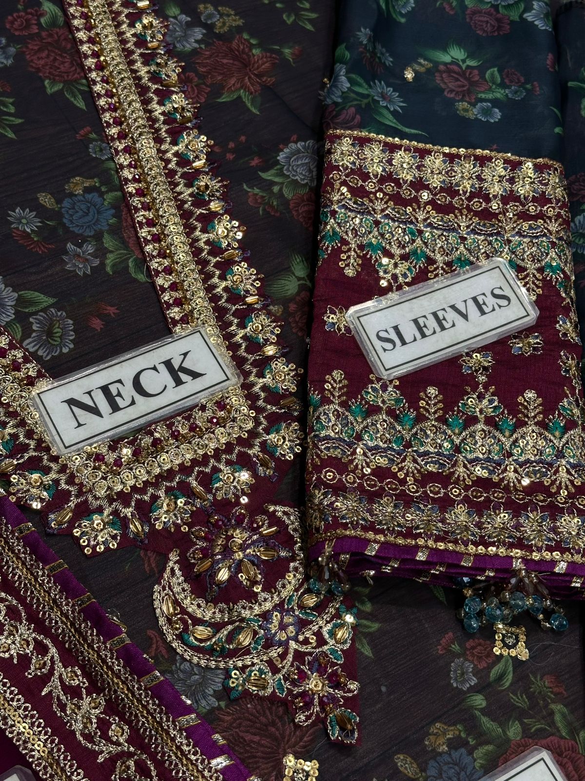 Luxury Embroidered Chiffon 3 Piece Unstitched Suit BC-SF-689 - Party Wear