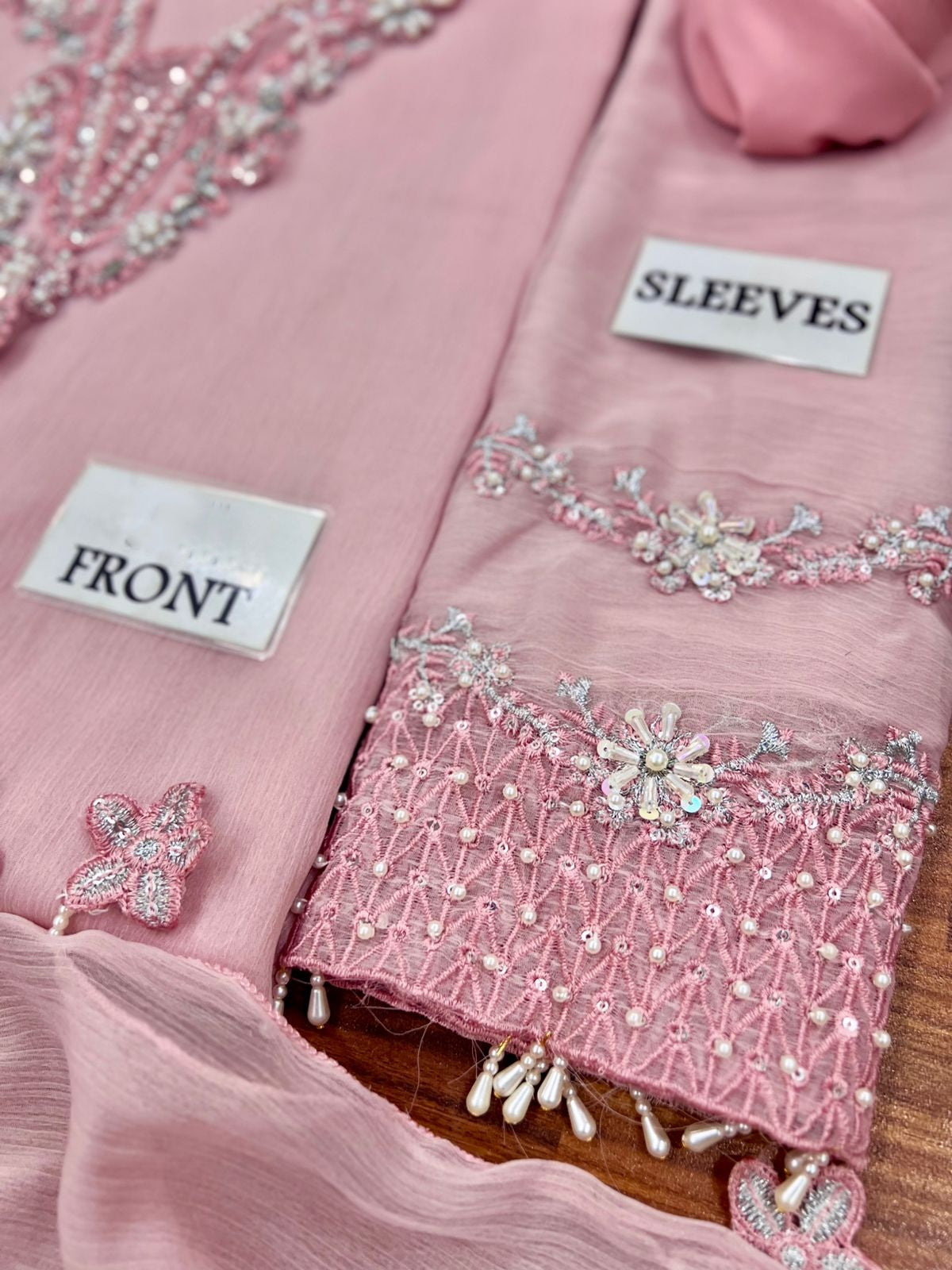 Chiffon Embroidered 3 Piece Unstitched Suit - Party Wear
