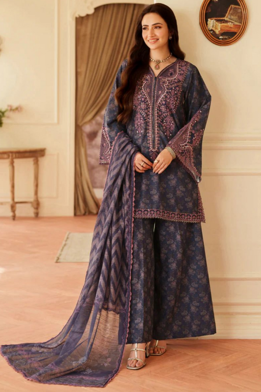 Luxury Lawn Embroidered 3 Piece Unstitched - BLS-56
