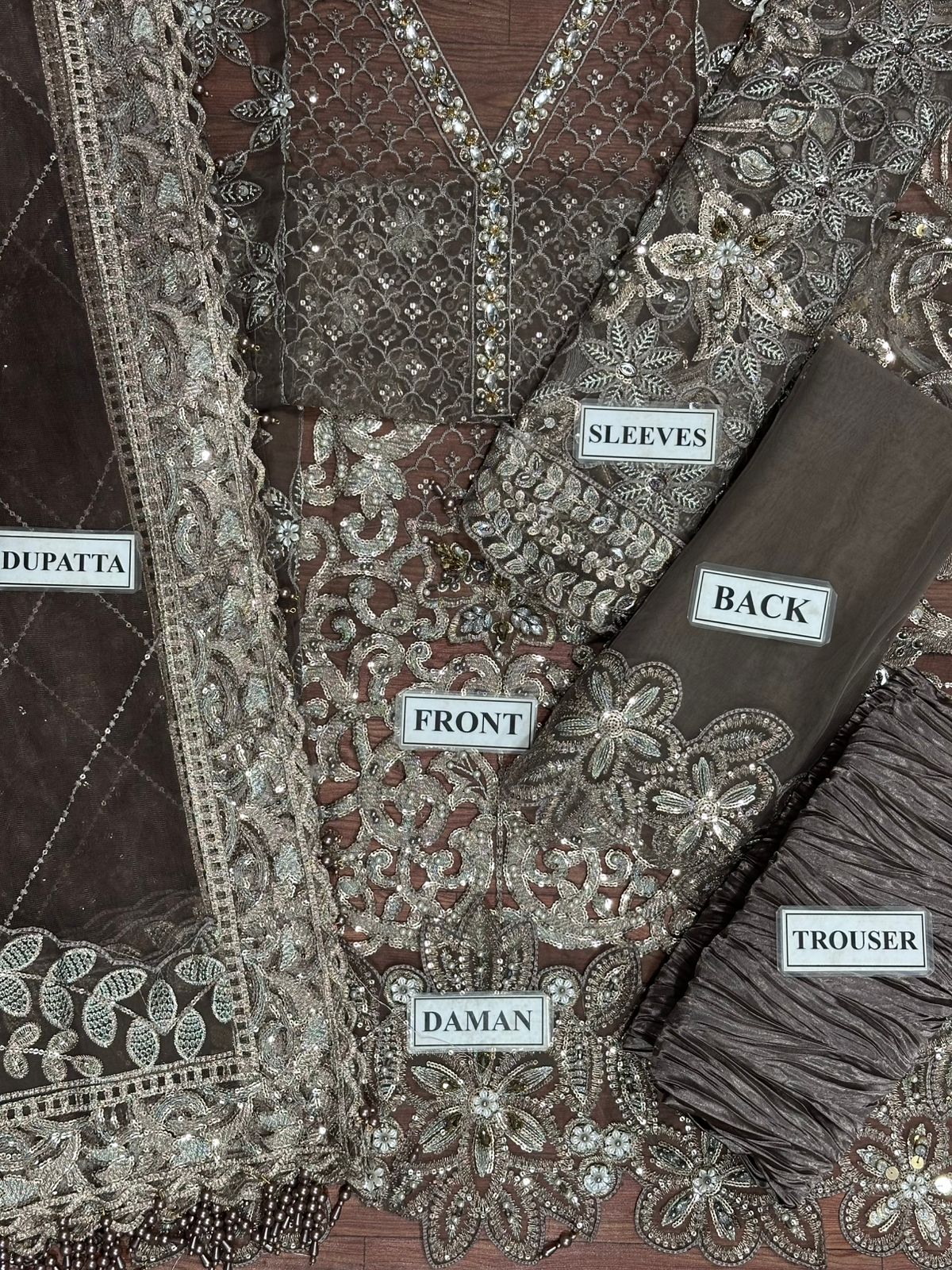 Luxury Organza Suit 3 Piece Unstitched - Part Wear