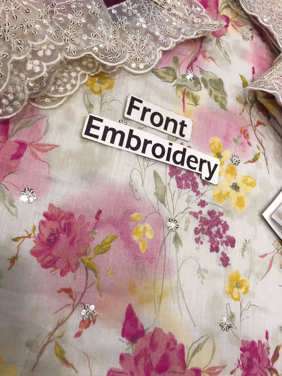 Embroidered Lawn 3 Piece Unstitched Suit - IZ-SEQ