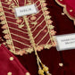 Mehroon Velvet Embroidered Unstitched 3 Piece Suit EAV