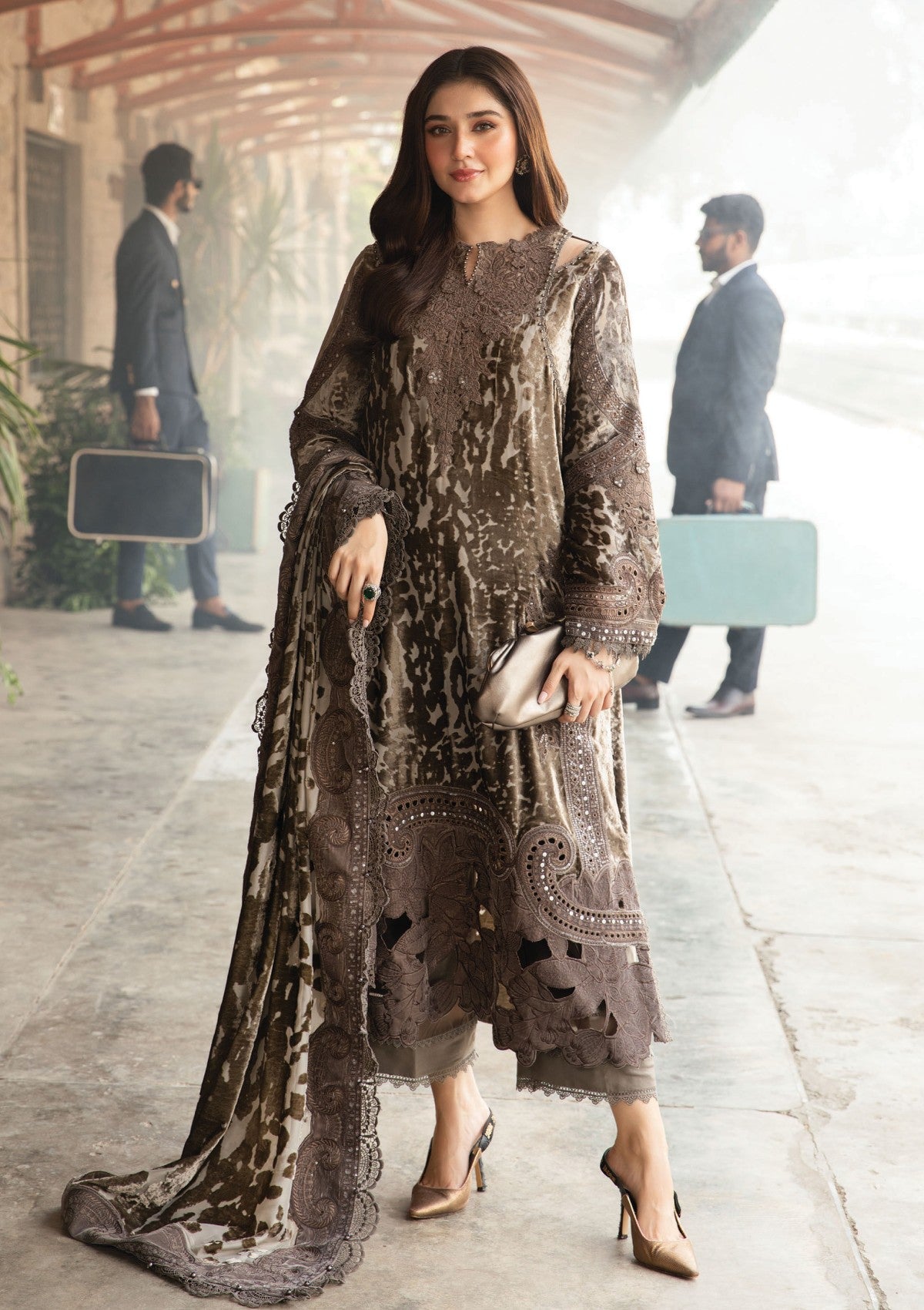 Palachi – Brownie VELVET Unstitched 3 Piece Dress