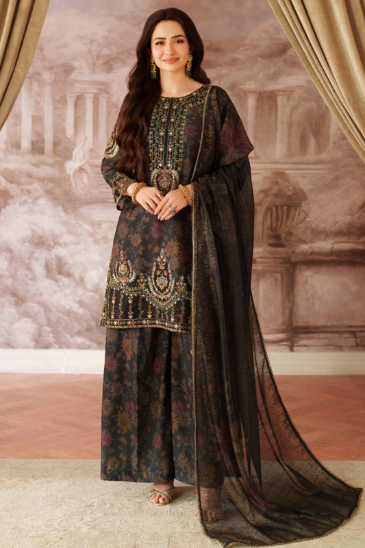 Embroidered Lawn 3 Piece Unstitched Suit - BLS-57