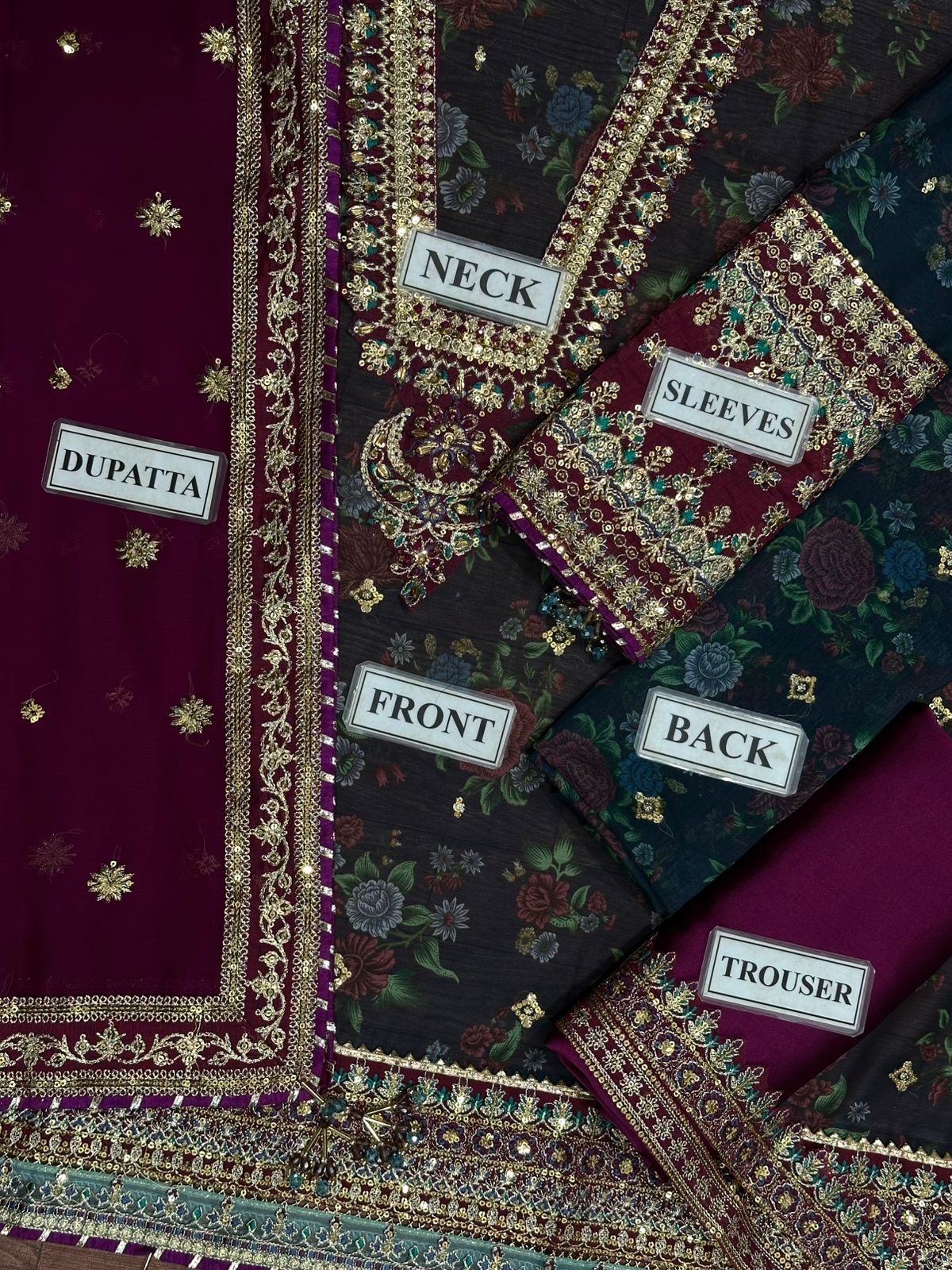 Luxury Embroidered Chiffon 3 Piece Unstitched Suit BC-SF-689 - Party Wear