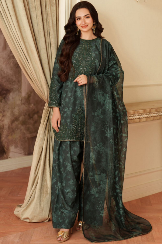 Embroiderey Lawn Collection 3 Piece Unstitched - Green