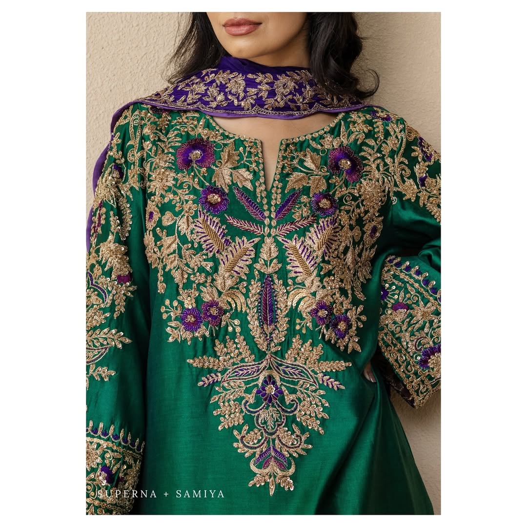 Bridal Raw Silk Unstitched 3 Piece Dress