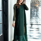 Embroidered Dark Green Luxury Chiffon Dress