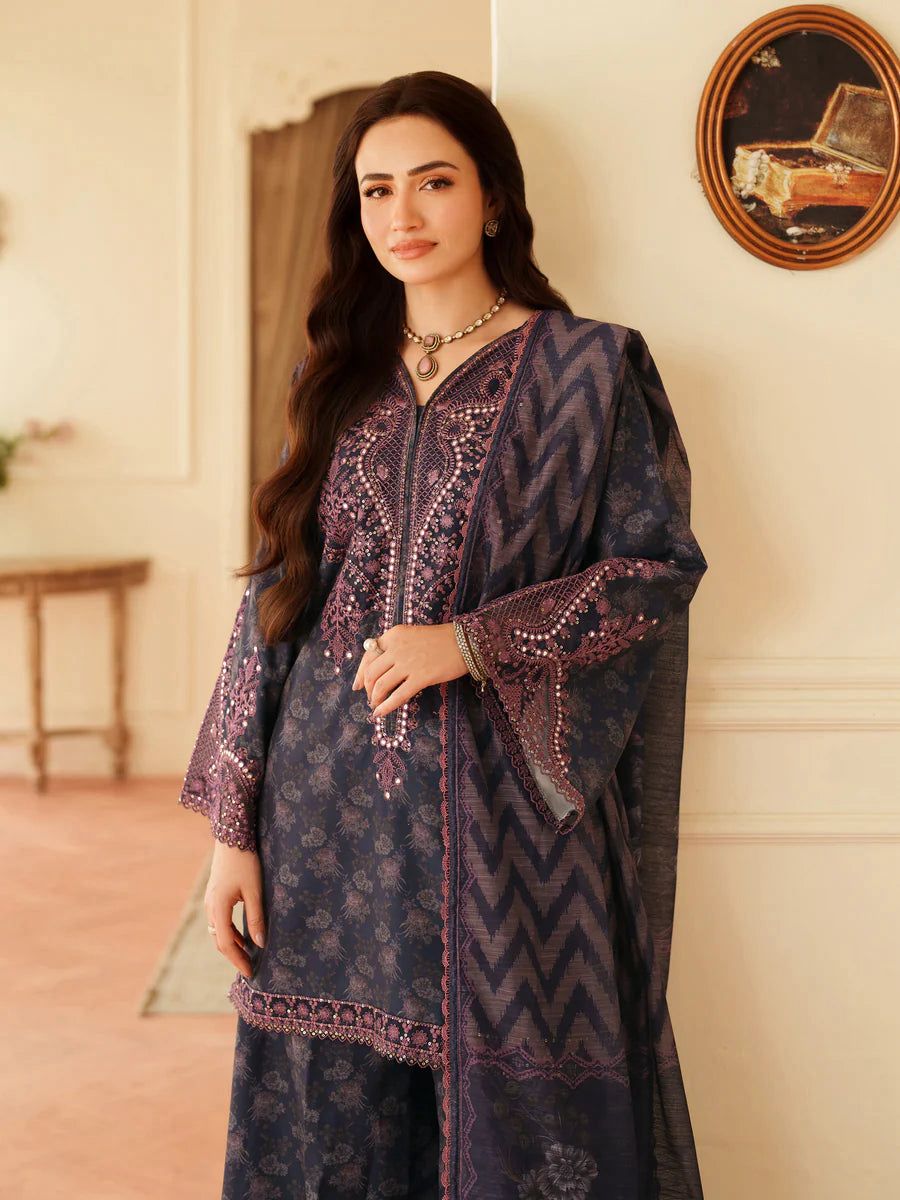 Luxury Lawn Embroidered 3 Piece Unstitched - BLS-56