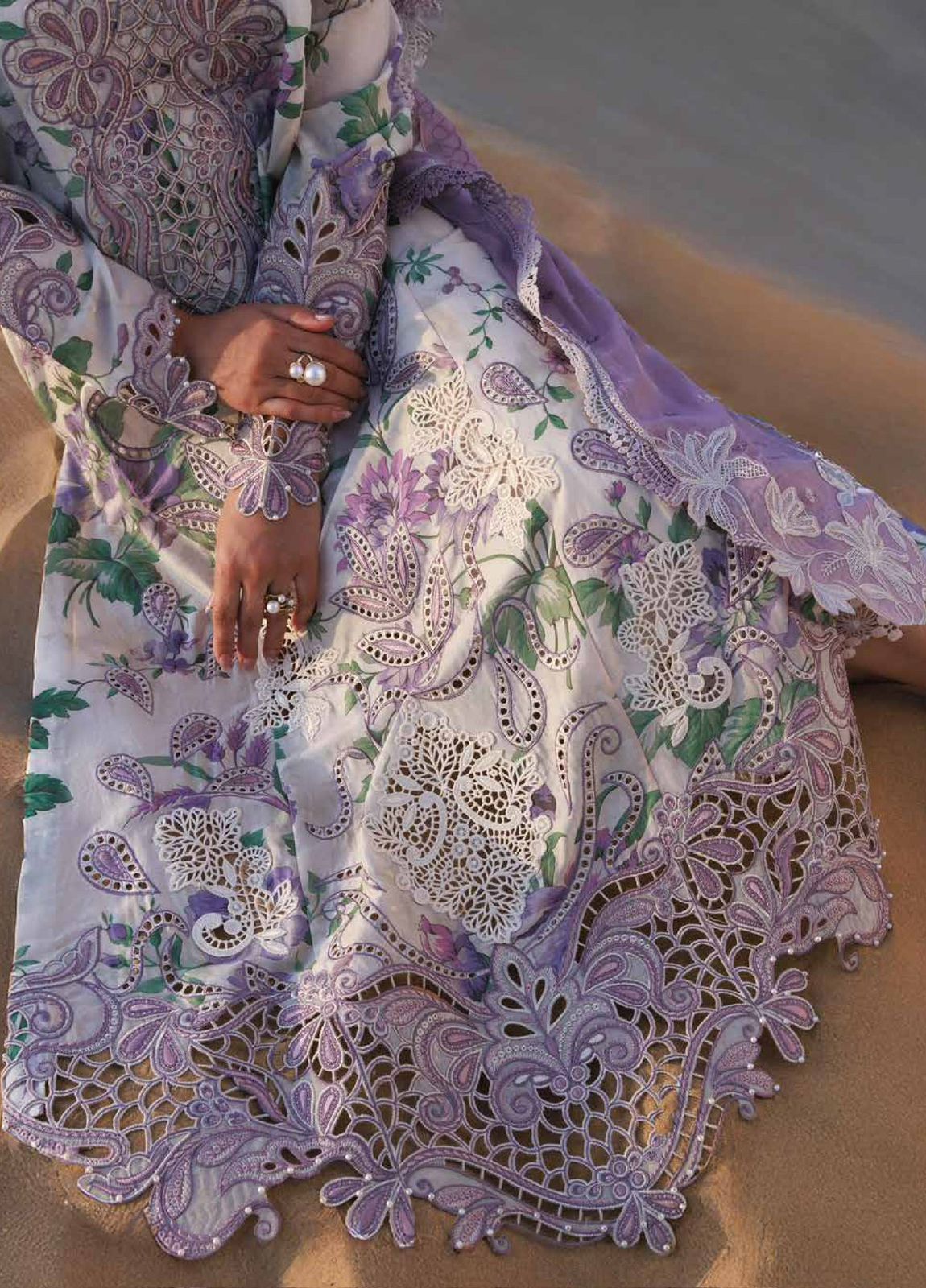 Luxury Lawn Embroidered 3 Piece Unstitched -NH