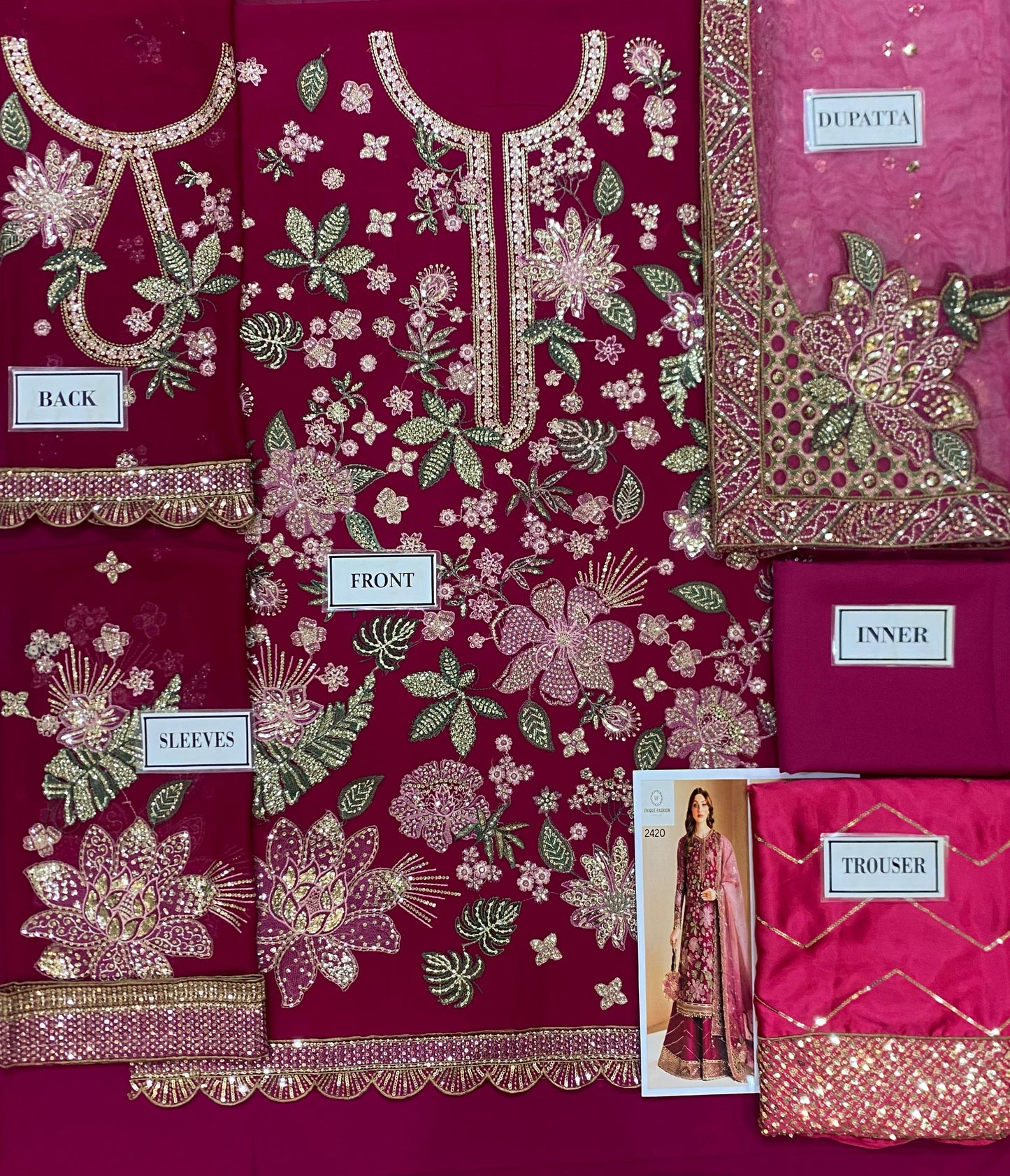 Luxury Chiffon 4 Piece Unstitched Dress