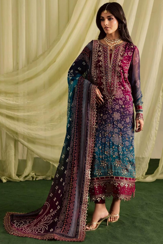 Embroidered Lawn 3 Piece Unstitched Suit - Chundri