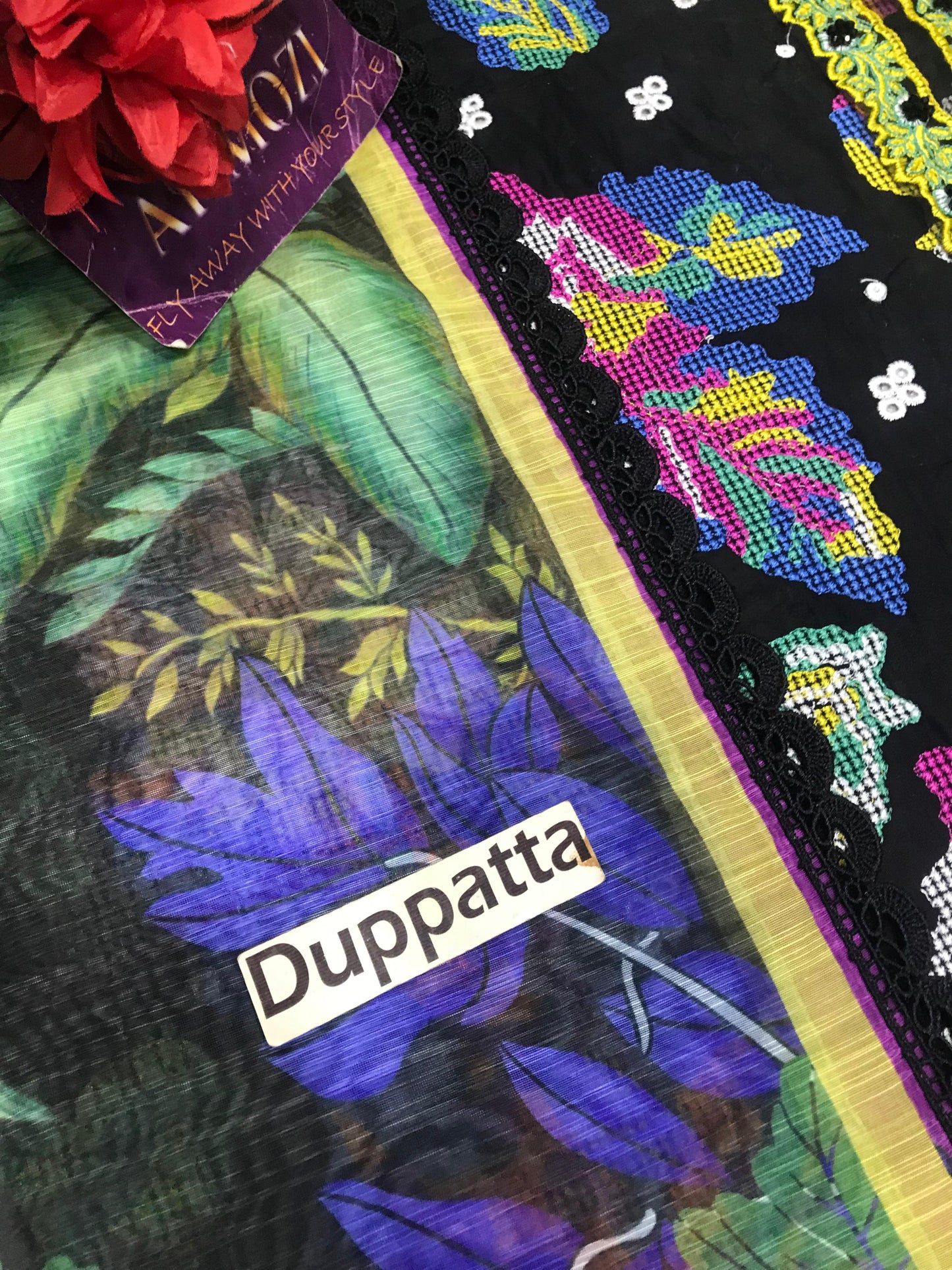 Black Chicken Kari Lawn 3 Piece Unstitched Suit -Amarin - Summer Collection