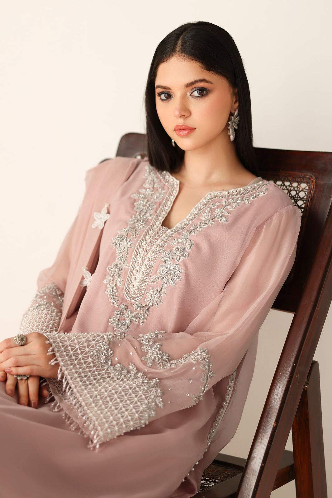 Chiffon Embroidered 3 Piece Unstitched Suit - Party Wear