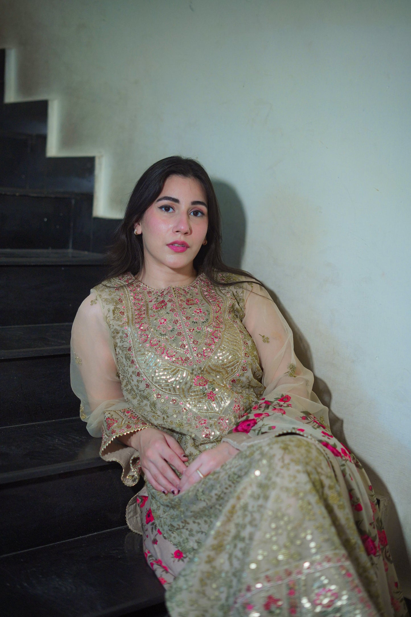 Wedding Festive Luxury Embroidered Organza Suits Unstitched - URWA