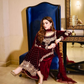 Mehroon Luxury Velvet Suit 3 Piece Unstitched - ANL