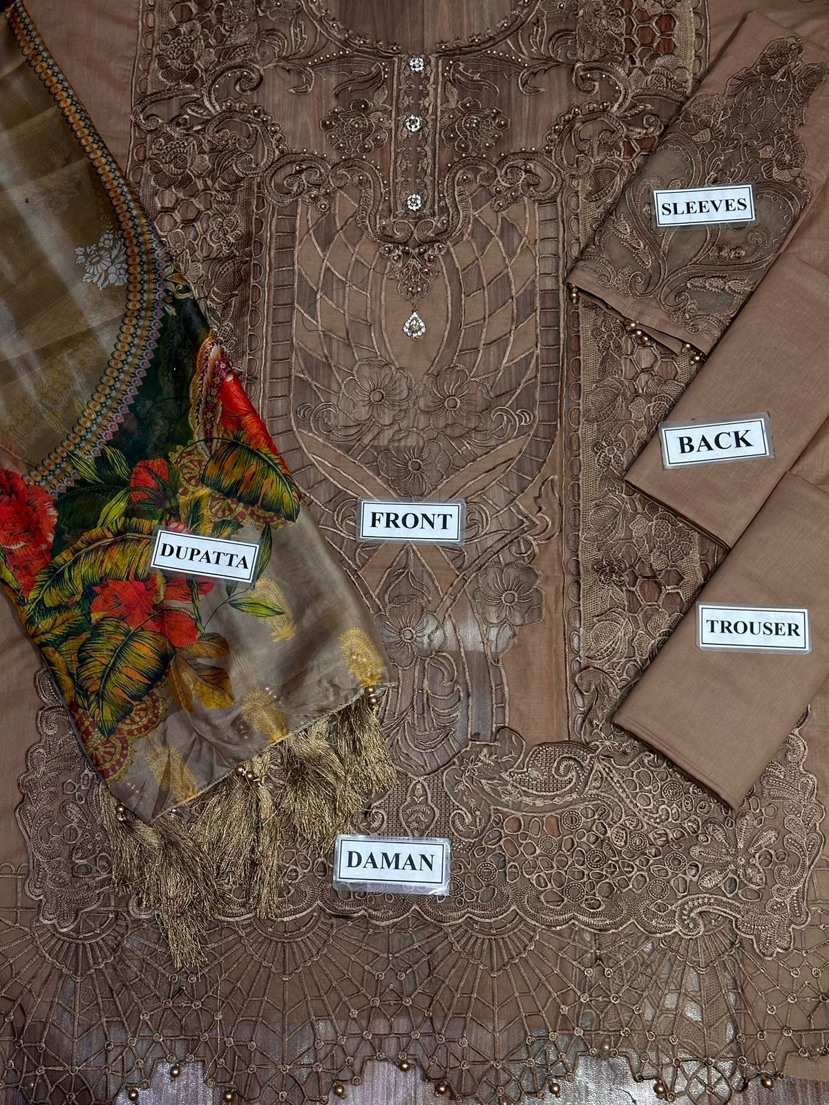 Chicken Embroidered Lawn 3 Piece Unstitched Dress - BI