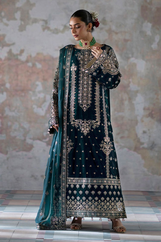 Velvet Embroidered Unstitched 3 Piece Suit EAV-MEHER-24 - Party Wear