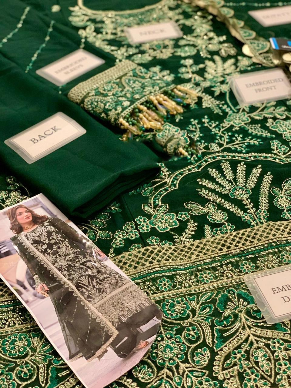 Embroidered Chiffon 3 Piece Unstitched Suit SC-CT 25004-25 - Party Wear