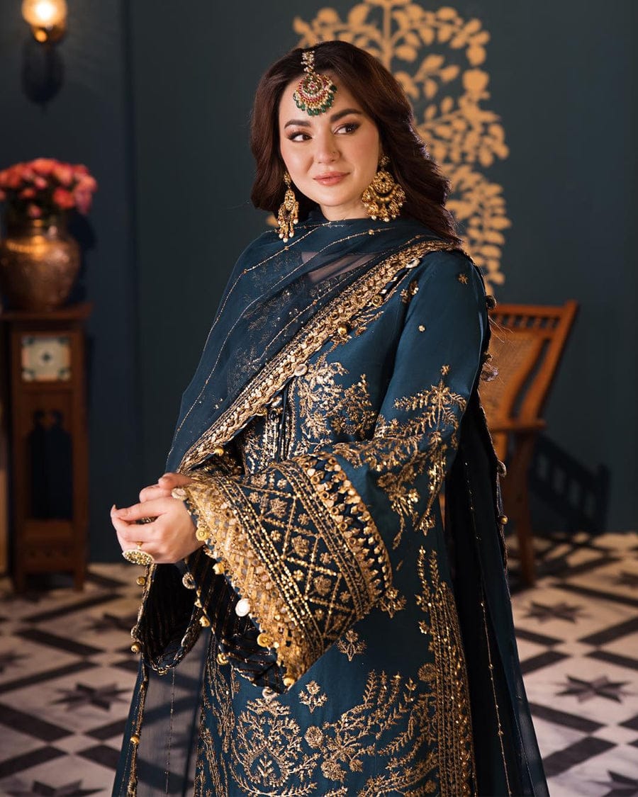 Embroidered Chiffon 3 Piece Unstitched Suit AJ-Party Wear