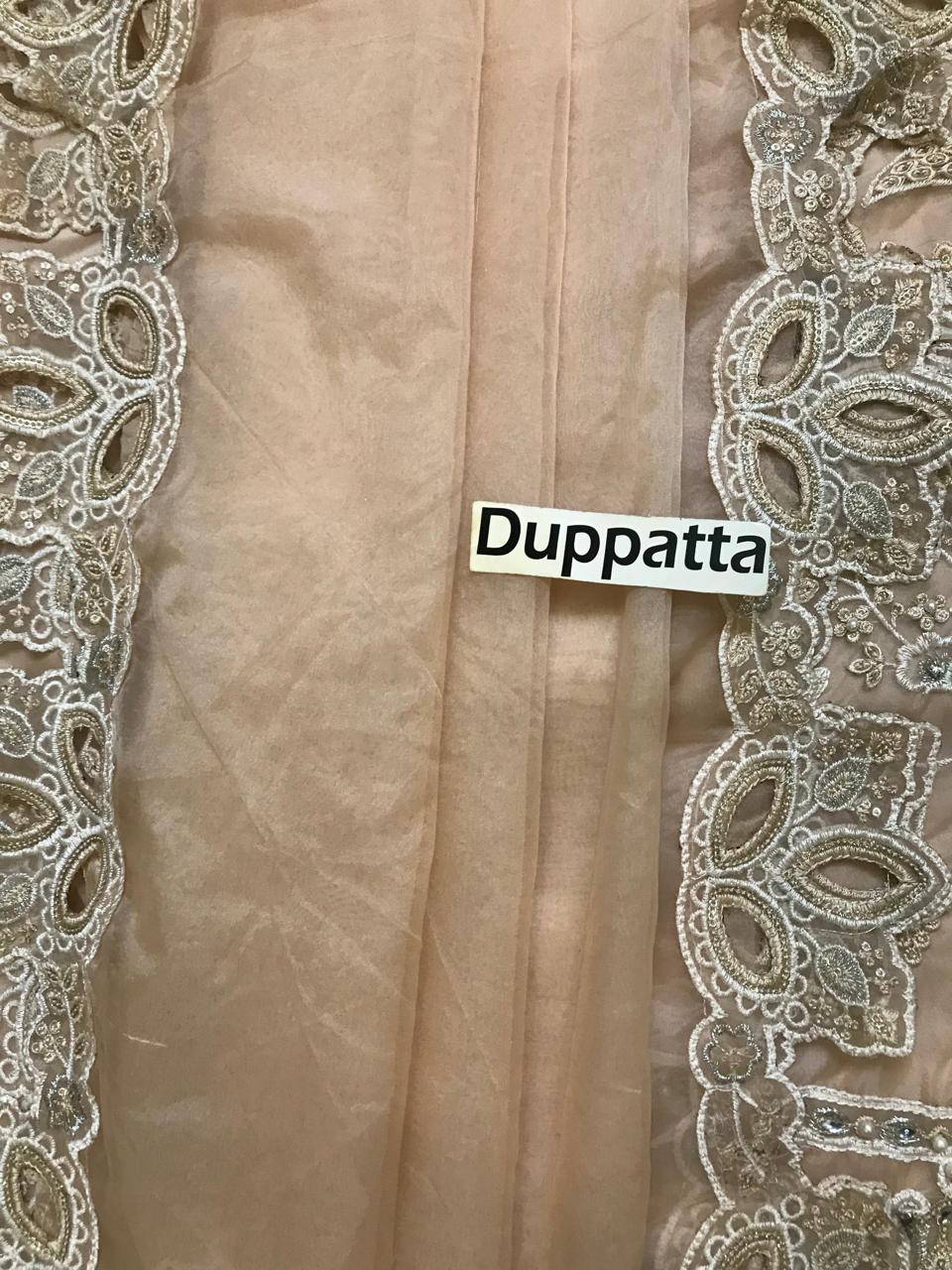 Luxury Organza Embroidered 3 Piece Unstitched Dress - Party Wear