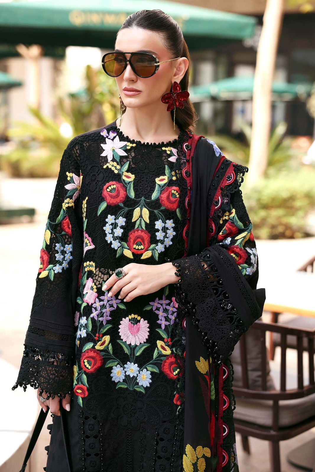 Black Luxury Lawn Chicken Kari Embroidered 3 Piece Unstitched