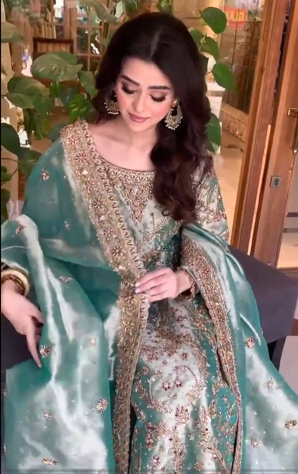 Mesuri Hand Embellished 3 Piece Unstitched Dress