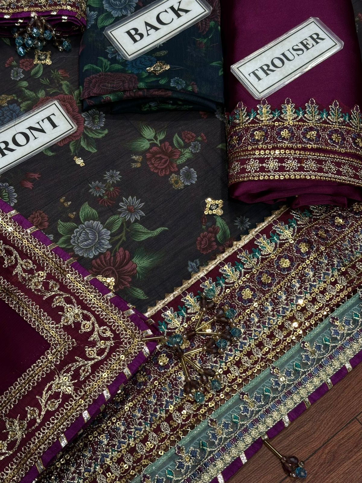 Luxury Embroidered Chiffon 3 Piece Unstitched Suit BC-SF-689 - Party Wear