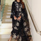 Black Raw Silk 3 Piece Unstitched - Party Wear