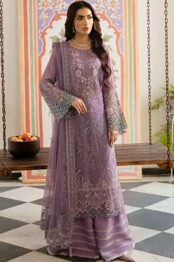 Heavy Embroidered Chiffon 3 Piece Unstitched Dress - Party Wear