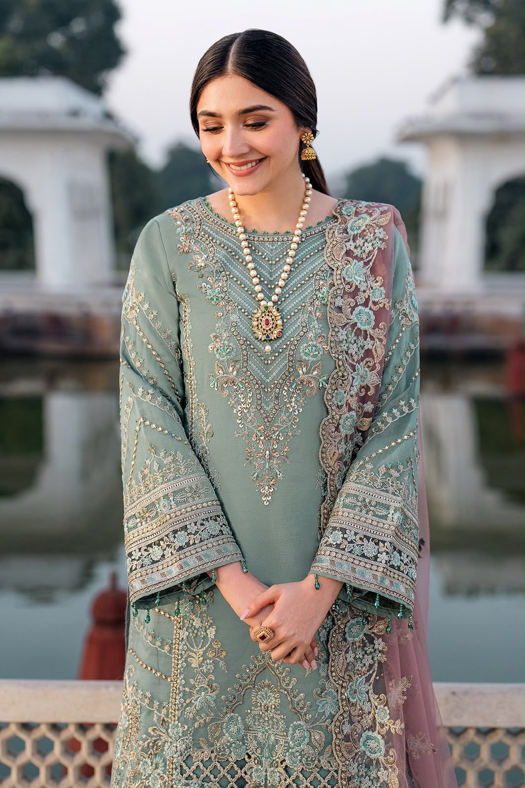 Chiffon Embroidered Unstitched 3 Piece Dress - Party Wear