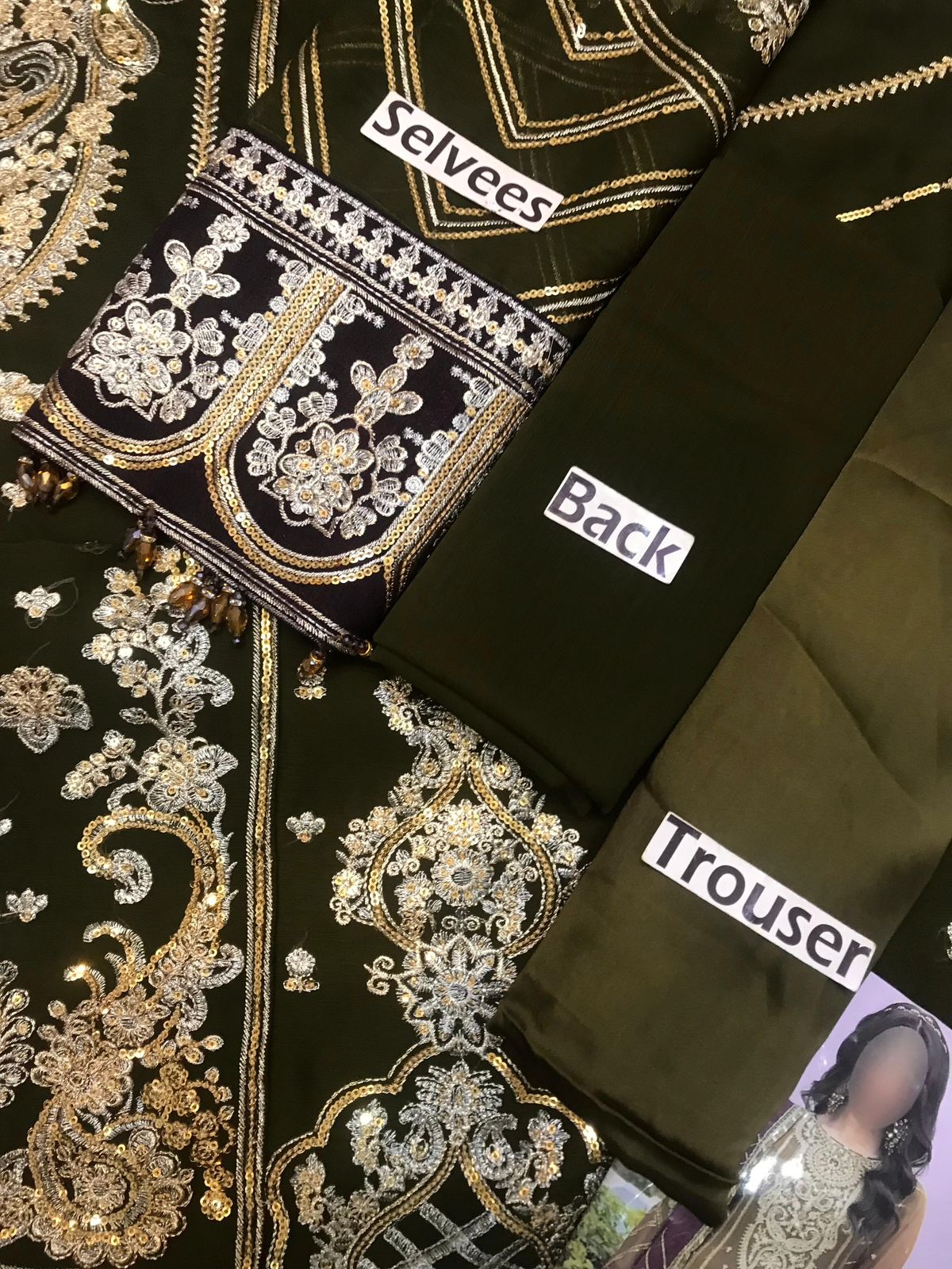 Embroidered Chiffon 3 Piece Unstitched Suit AL-Party Wear