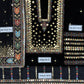 Velvet Embroidered Unstitched 3 Piece Suit -BLACK-Party Wear