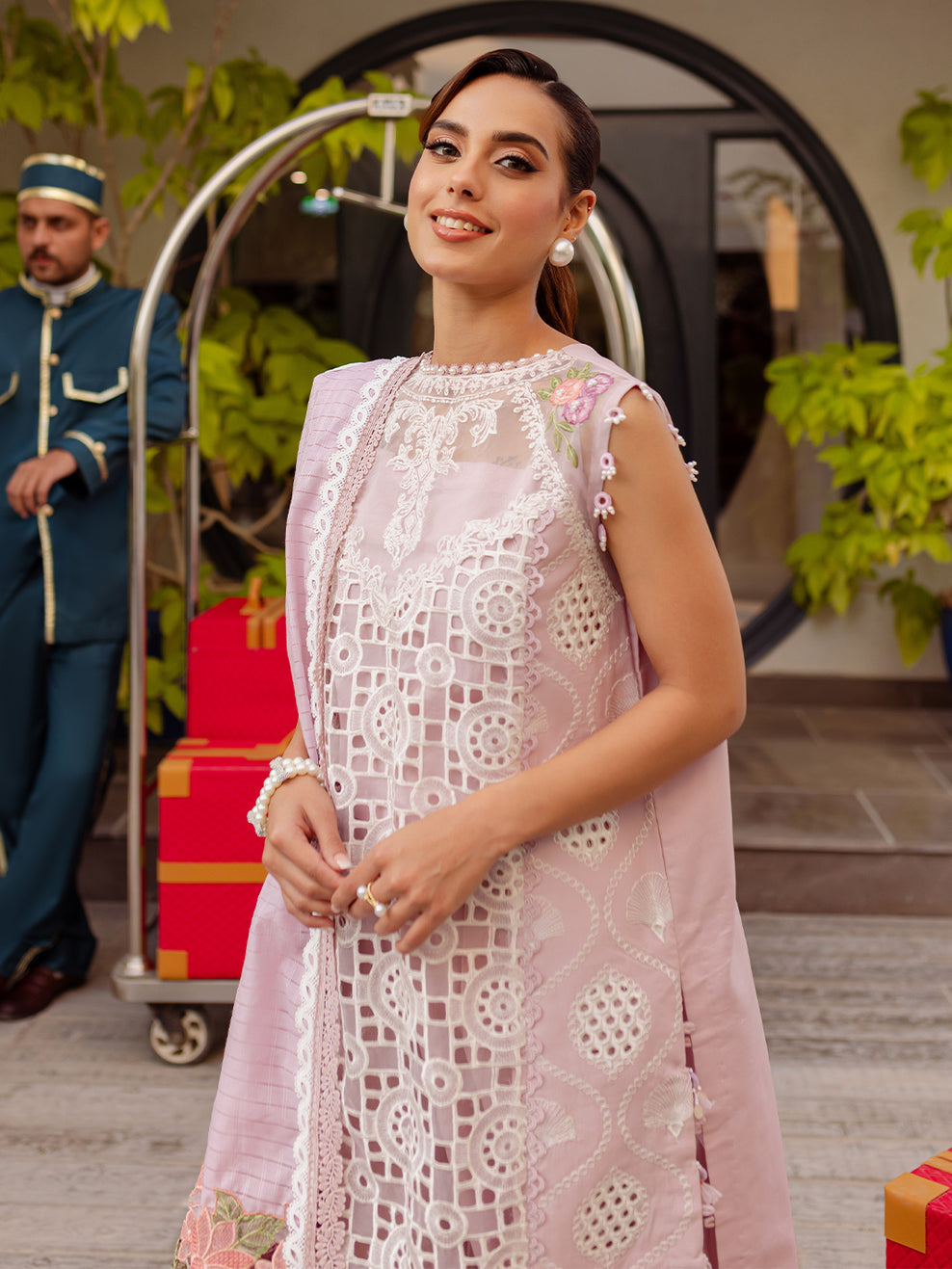 Pink Chicken Embroidered Lawn 3 Piece Unstitched Dress