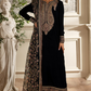 Mehroon Velvet Unstitched Embroidered Dress- Party Wear