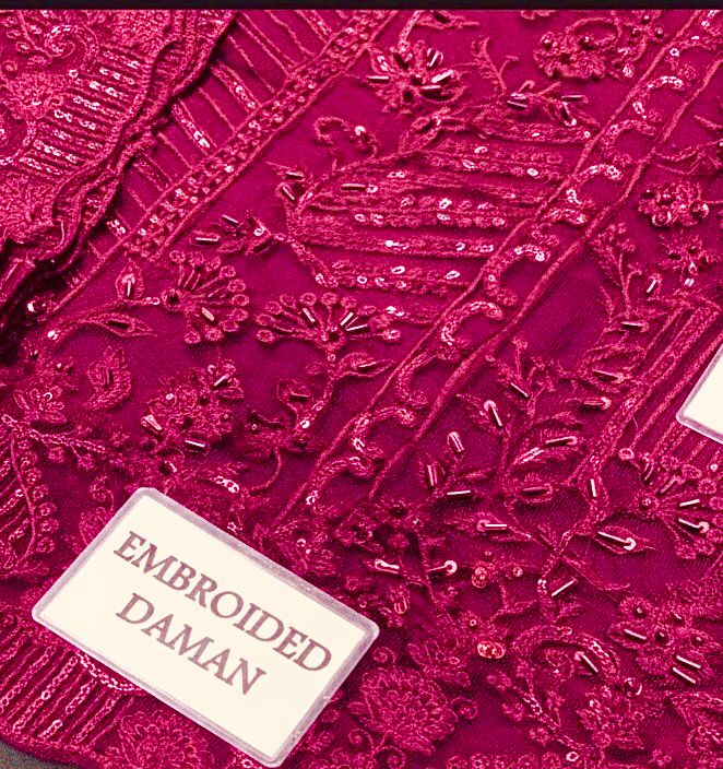 Embroidered/Hand Embellished Net 3 Piece Unstitched Dress