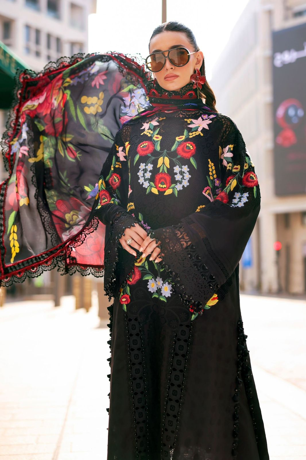 Black Luxury Lawn Chicken Kari Embroidered 3 Piece Unstitched