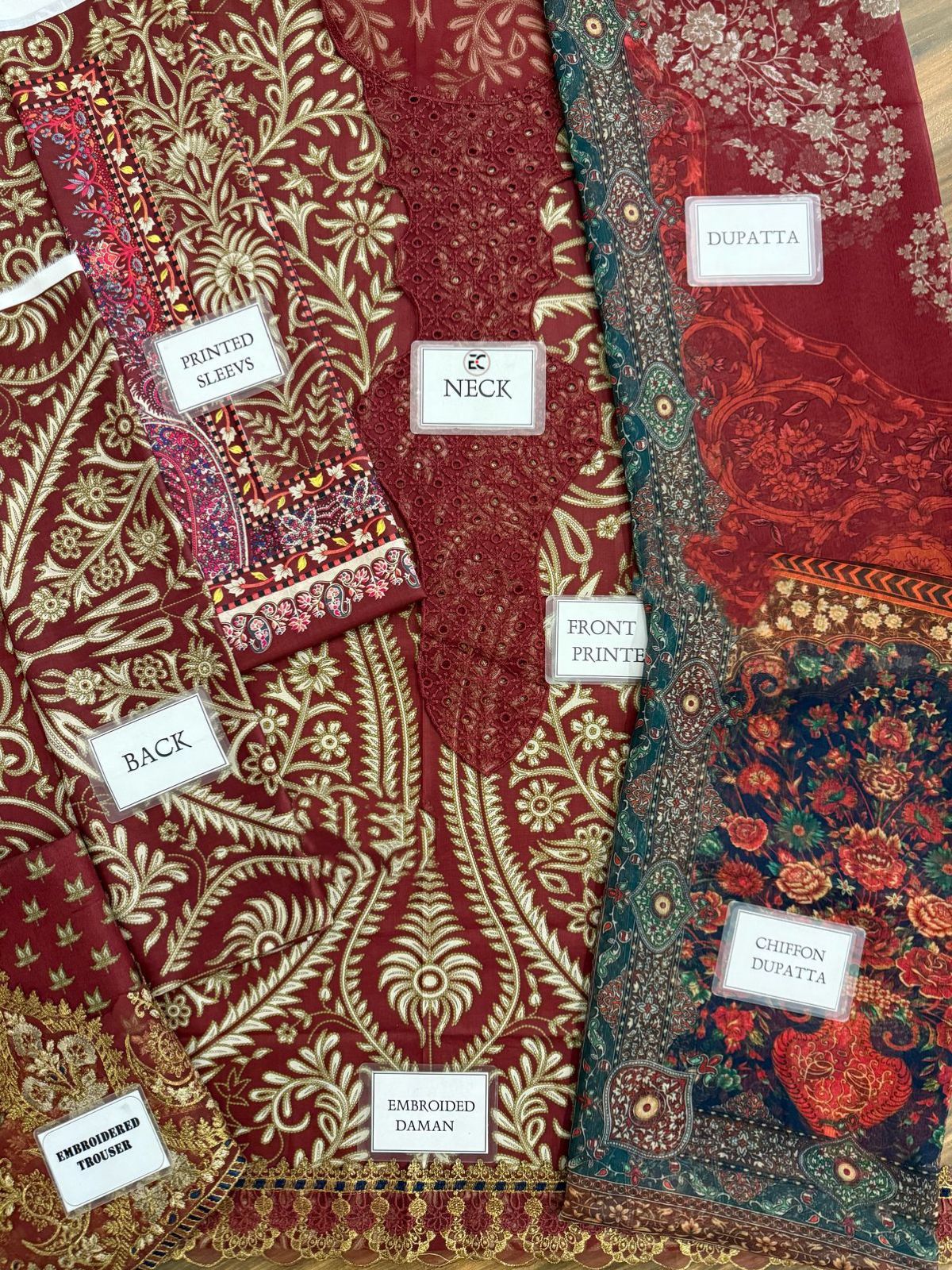 Embroidered Lawn 3 Piece Unstitched Suit MBL-MPT-2512-A-25 - Summer Collection
