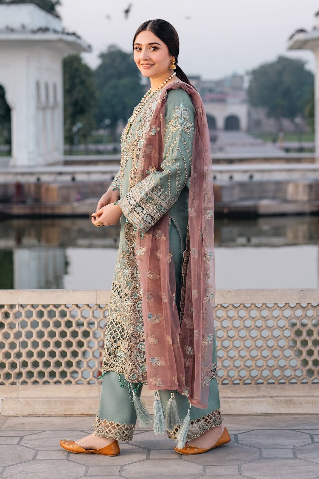 Chiffon Embroidered Unstitched 3 Piece Dress - Party Wear