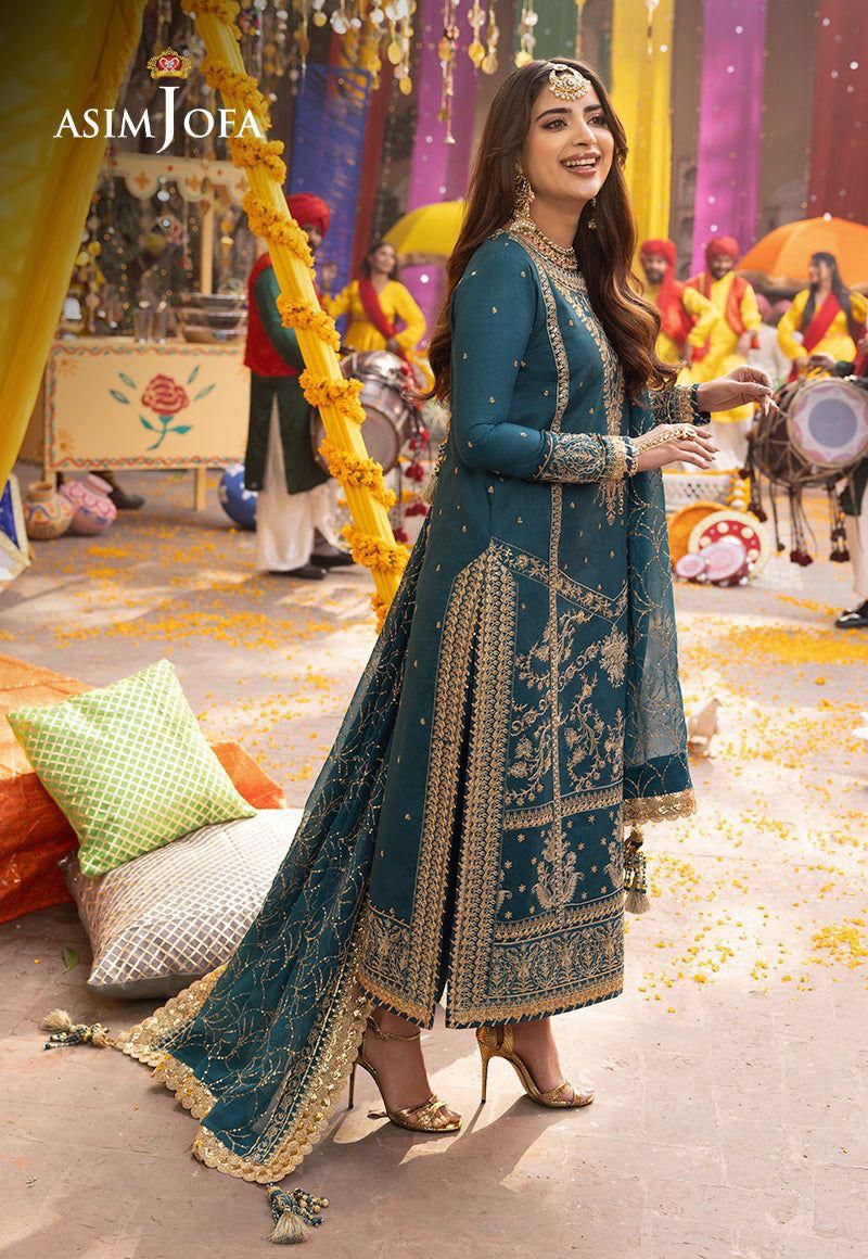 Embroidered Chiffon 3 Piece Unstitched Suit AJ-24-Party Wear