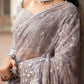 Luxury Net Embroidered Unstitched Saree Ifora -Party Wear