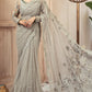 Luxury Net Embroidered Unstitched Saree MB -Party Wear