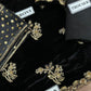 Black Velvet Embroidered Unstitched 3 Piece Suit -AV-D09- Party Wear