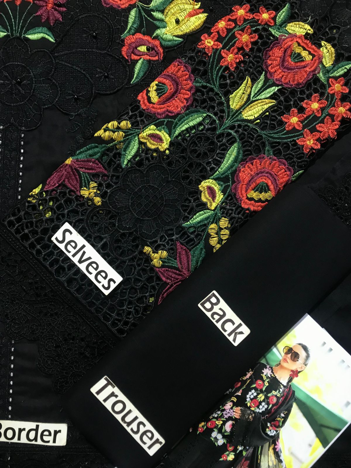 Black Luxury Lawn Chicken Kari Embroidered 3 Piece Unstitched