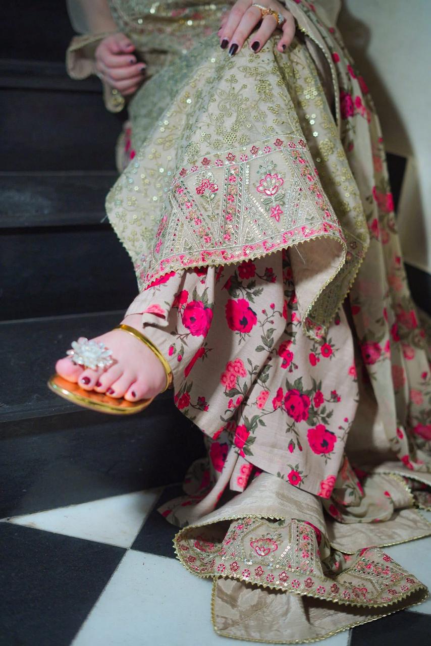 Wedding Festive Luxury Embroidered Organza Suits Unstitched - URWA