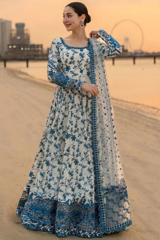 Luxury Lawn Embroidered 3 Piece Unstitched Frock