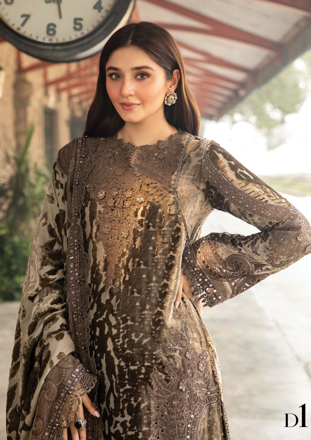 Palachi – Brownie VELVET Unstitched 3 Piece Dress