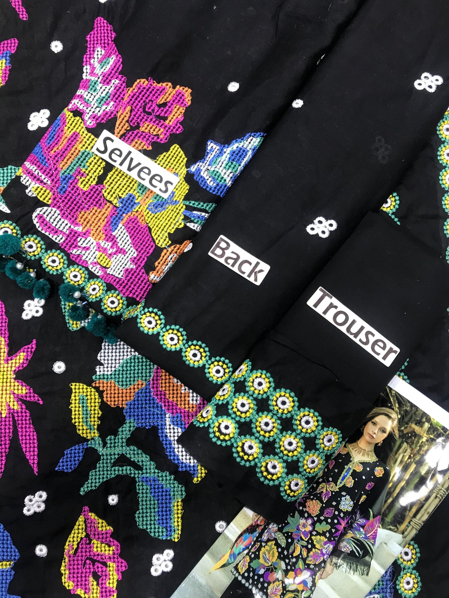 Black Chicken Kari Lawn 3 Piece Unstitched Suit -Amarin - Summer Collection