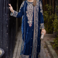 Velvet Embroidered Unstitched 3 Piece Suit ANL-07- Party Wear