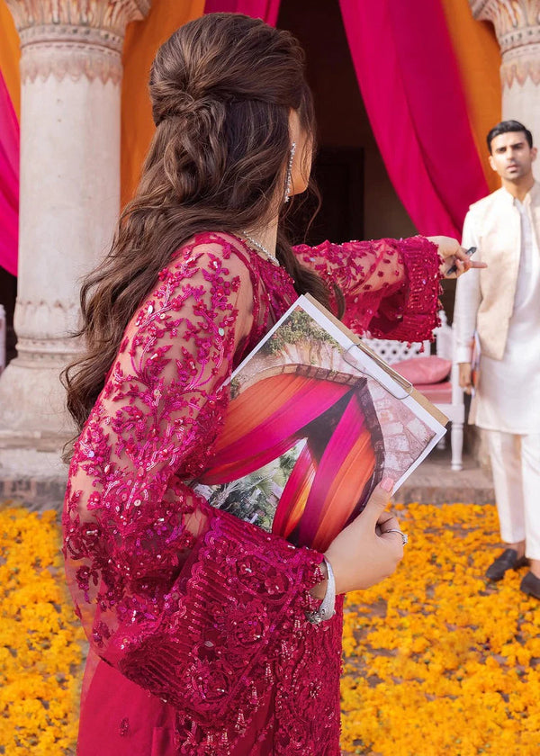 Embroidered/Hand Embellished Net 3 Piece Unstitched Dress